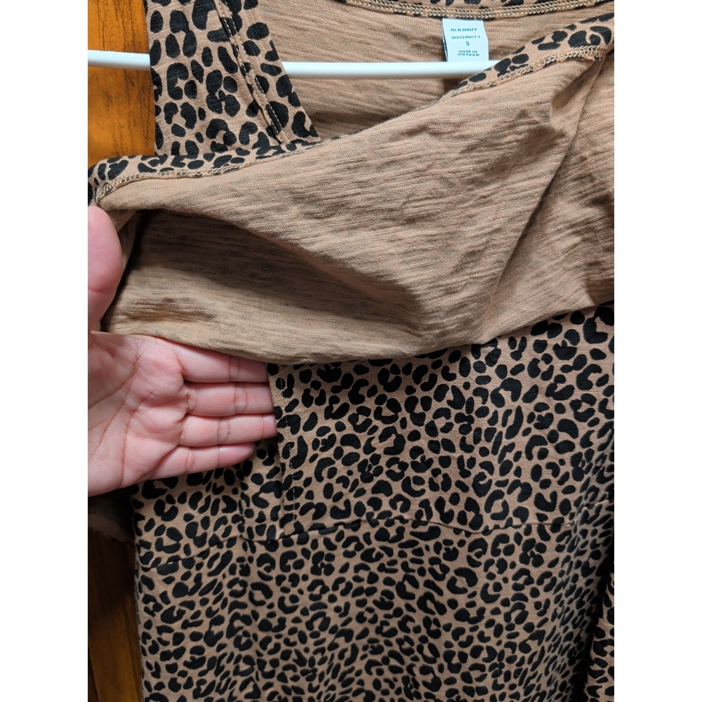 Old Navy Leopard Print V neck Sleeveless Maternity Dress NWT Sz S - Picture 5 of 7